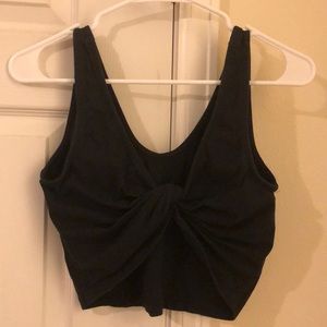 Black Crop Top - Back Knot